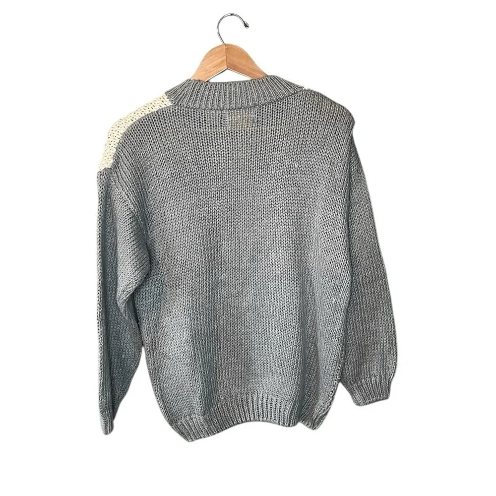 Huntington Ridge x Vintage 90s Knitted By Hand Heart Tassel Folk Sweater